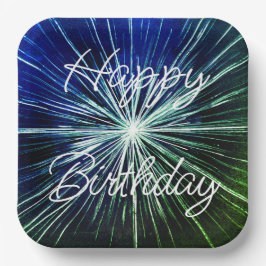 Plato De Papel Happy Birthday Starburst