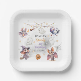 Plato De Papel Happy Boo Halloween Paper Plate - Fantasma lindo