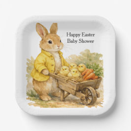 Plato De Papel Happy Easter Bunny Rabbit Baby Shower