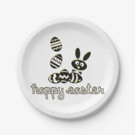 Plato De Papel Happy Easter Paper Plates Digital Grabado en relie