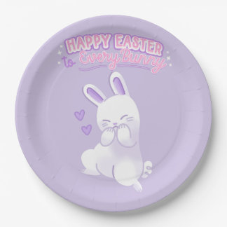 Plato De Papel Happy Easter to Every Bunny