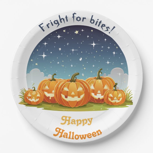 Plato De Papel Happy Halloween Spookan Pumpkin Patch (Anverso)