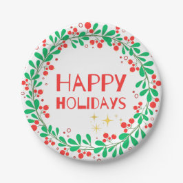 Plato De Papel Happy Holidays
