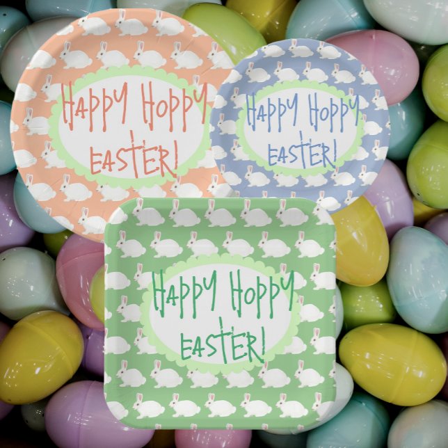 Plato De Papel Happy Hoppy Easter (Subido por el creador)