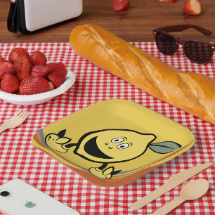 Plato De Papel Happy Lemon Face