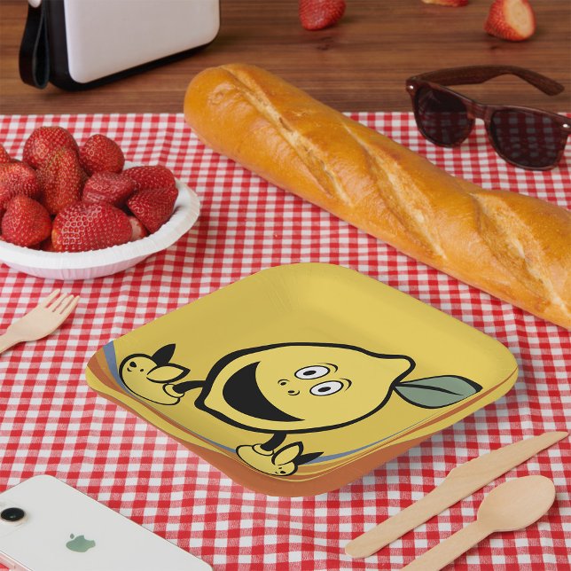 Plato De Papel Happy Lemon Face (Subido por el creador)