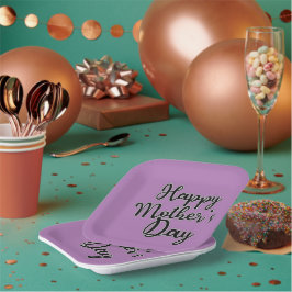 Plato De Papel Happy Mothers Day Purple Paper Plate