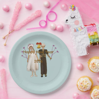 Plato De Papel Happy New Year 2026