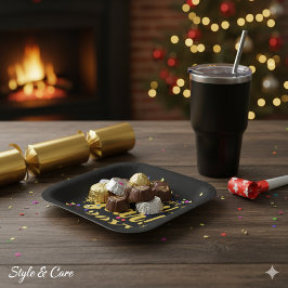 Plato De Papel Happy New Year 20YY Custom Square