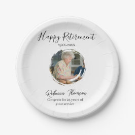 Plato De Papel Happy retirement year name circle photo retired