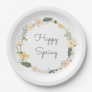 Plato De Papel HAPPY SPRINT Artisan Pastel Flores Dulces