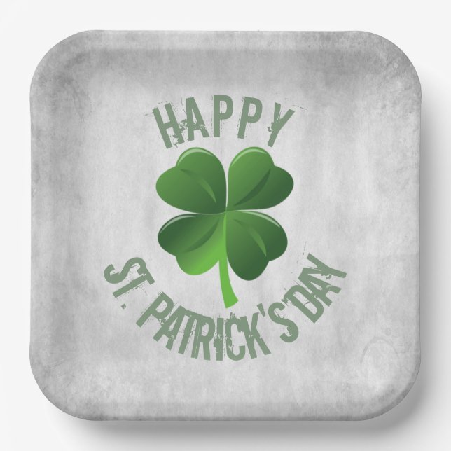 Plato De Papel Happy St. Patrick's Day Paper Plate (Anverso)