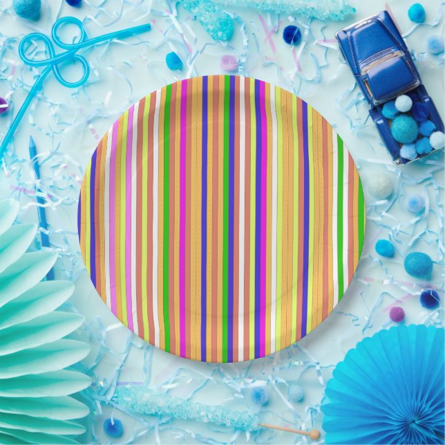 Plato De Papel Happy Stripes (Fiesta)