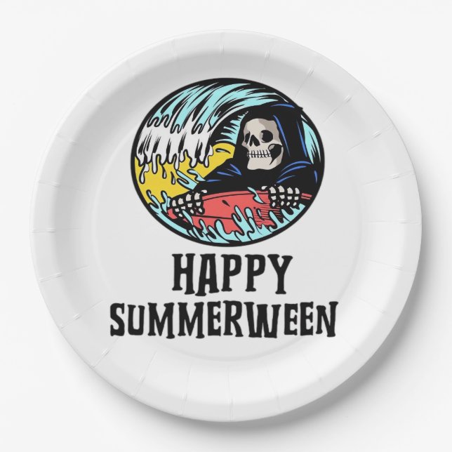 Plato De Papel Happy Summerween Essential 2025 (Anverso)