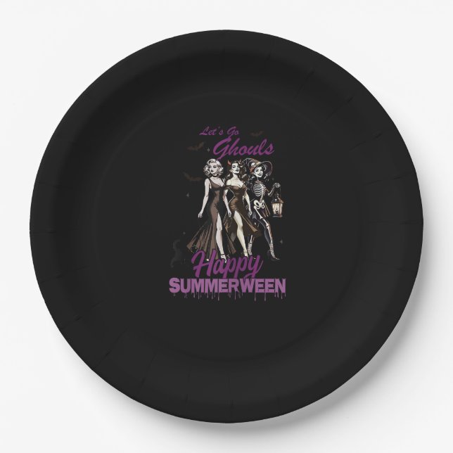 Plato De Papel Happy Summerween Ghoul Chica Squad (Anverso)