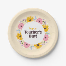 Plato De Papel Happy Teacher's Day Wild Flowers