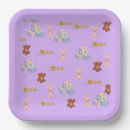 Plato De Papel Happy Toddler Birthday pale purple