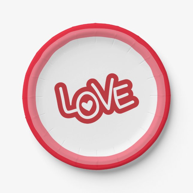 Plato De Papel Happy Valentine Day (Anverso)