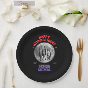 Plato De Papel happy witches night demon animal