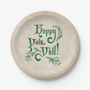 Plato De Papel Happy Yule Yall Southern Navidades Pagan