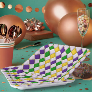 Plato De Papel Harlequin de vidrio templado