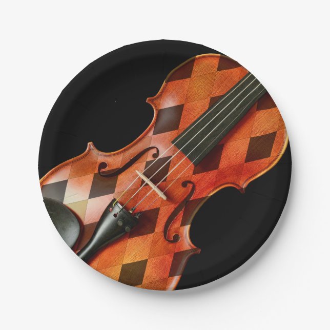 Plato De Papel Harlequin Violin (Anverso)