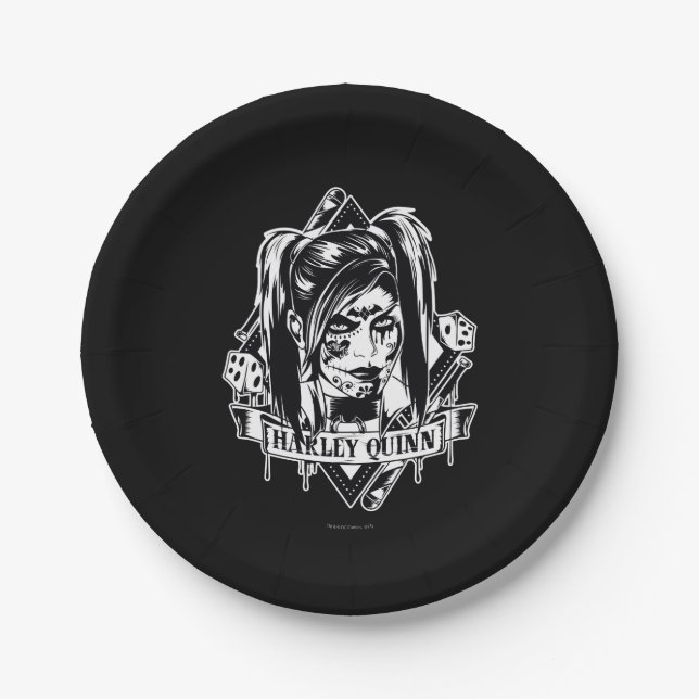 Plato De Papel Harley Quinn Badge (Anverso)