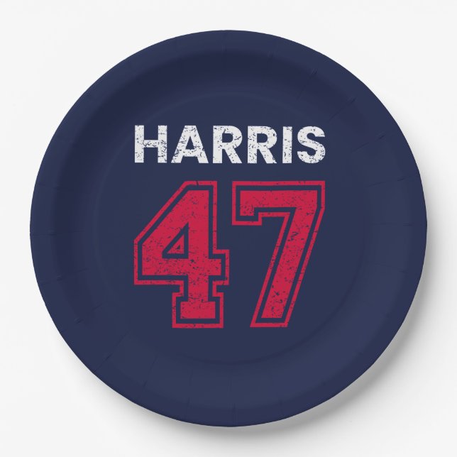Plato De Papel Harris 47 I - Kamala Harris Por Presidente (Anverso)