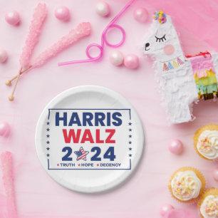 Plato De Papel Harris Walz 2024   Harris Walz