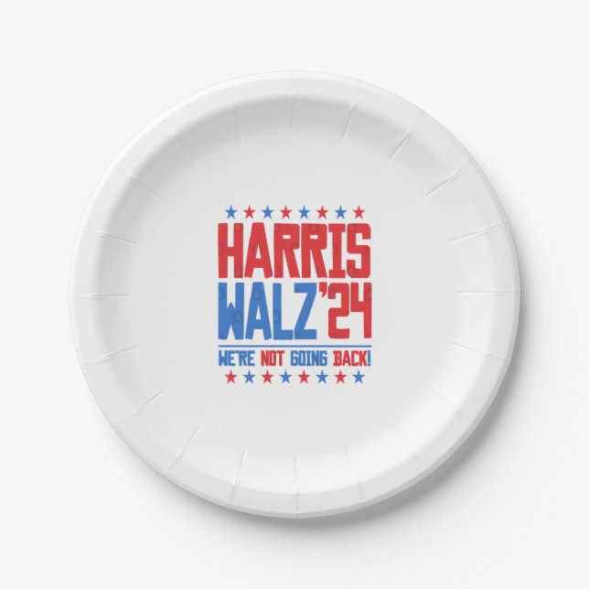 Plato De Papel HARRIS WALZ 2024 - No vamos a volver (Anverso)