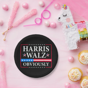 Plato De Papel Harris Walz 2024 Obviamente   Tim Walz