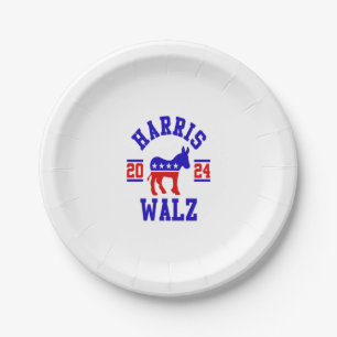 Plato De Papel Harris Walz 2024 por el presidente demócrata patri