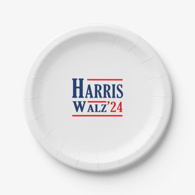 Plato De Papel Harris Walz 2024 Presidente de Kamala Harris Tim W (Anverso)