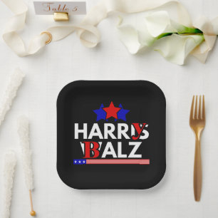 Plato De Papel Harris Walz 24 Harry Balz 2024 Meme Democratics