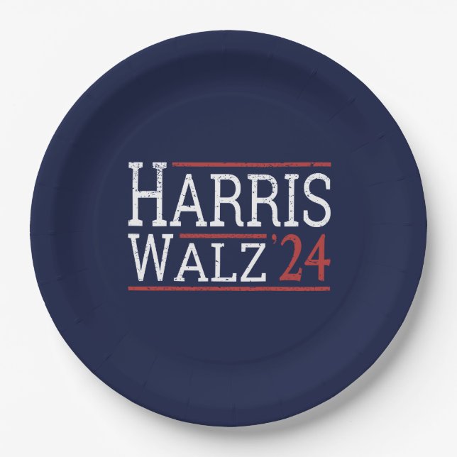Plato De Papel Harris Walz Election 2024 I (Anverso)