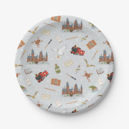 Plato De Papel Harry Potter Cartoon Hogwarts Pattern