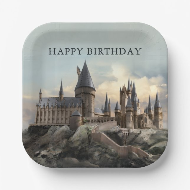 Plato De Papel Harry Potter | Castillo de Hogwarts de día (Anverso)