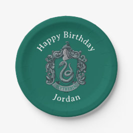 Plato De Papel Harry Potter | Escudo de Slytherin Verde