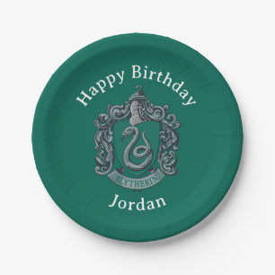 Plato De Papel Harry Potter Escudo de Slytherin Verde