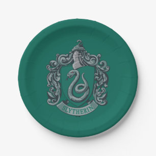 Plato De Papel Harry Potter Escudo de Slytherin Verde