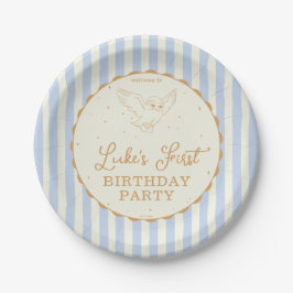 Plato De Papel Harry Potter Hedwig Azul Cumpleaños Mágico