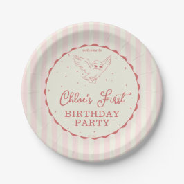 Plato De Papel Harry Potter Hedwig Cumpleaños Mágico Rosa