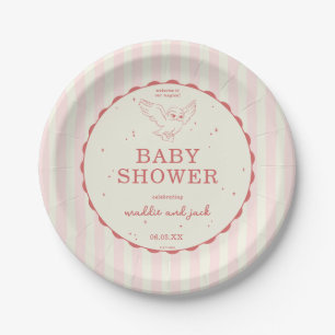 Plato De Papel Harry Potter Hedwig Raya Rosa Baby Shower