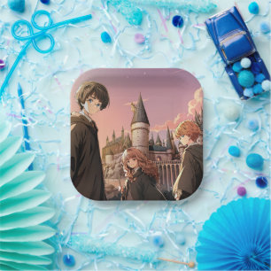 Plato De Papel HARRY POTTER™ Hermione & Ron HOGWARTS™ Escena de A