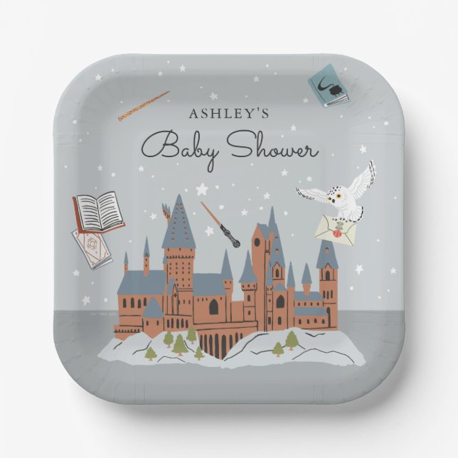 Plato De Papel Harry Potter | Hogwarts Castle Baby Shower (Anverso)