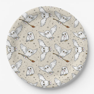 Plato De Papel Harry Potter   Patrón de Hedwig - Baby Shower