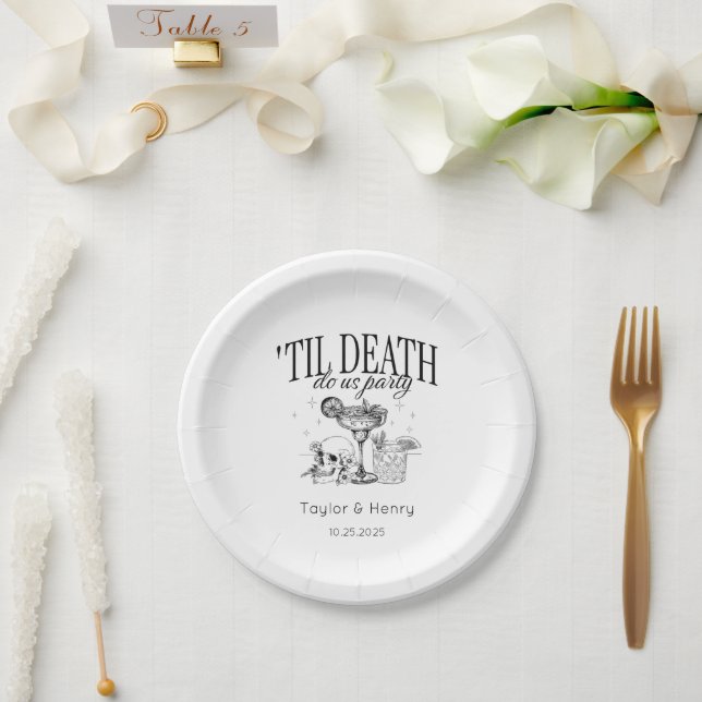 Plato De Papel Hasta La Muerte, Nos Hacen Fiestas De Placas De Pa (Boda)