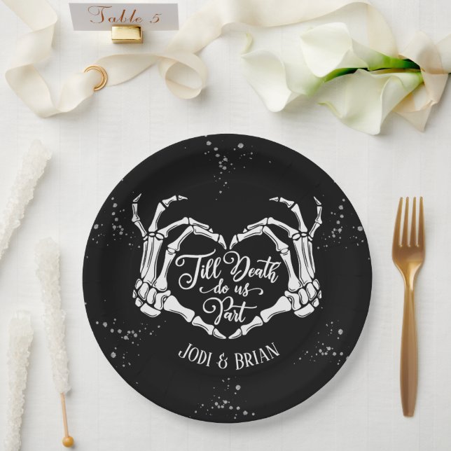 Plato De Papel Hasta que la muerte nos divida como Boda de Hallow (Boda)