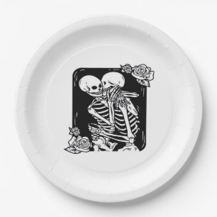Plato De Papel Hasta que la Muerte nos Haga un Diseño Divertido