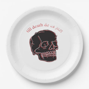 Plato De Papel Hasta que la muerte nos separe - Calavera Glitch c